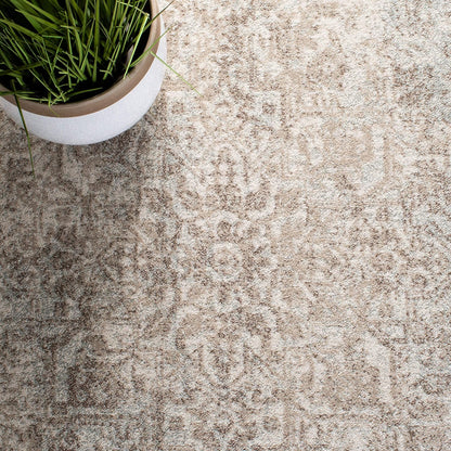 SAFAVIEH Evoke Area Rug 8x10 Large, Ivory & Taupe EVK256E