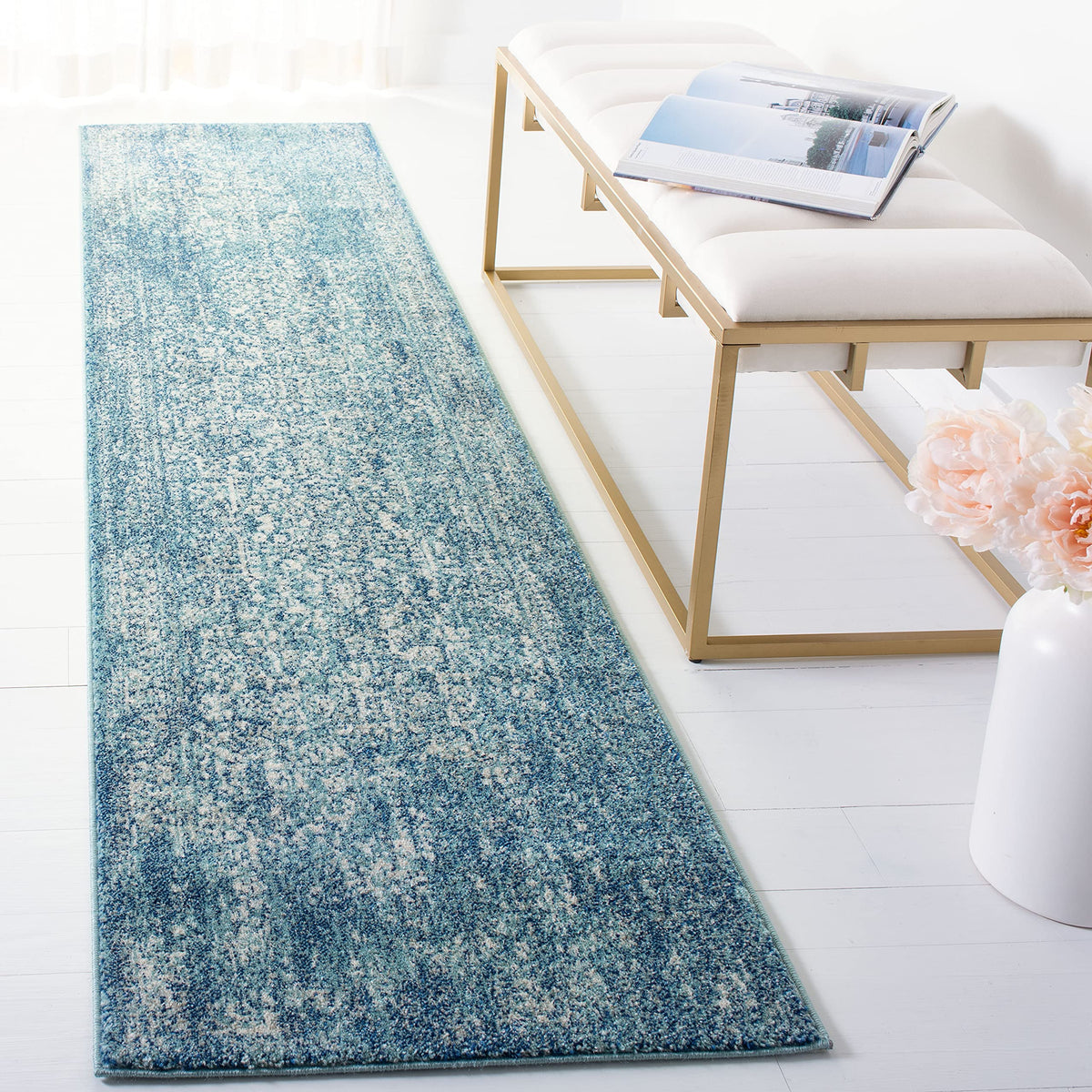 SAFAVIEH Evoke Area Rug 8x10 Large, Ivory & Taupe EVK256E