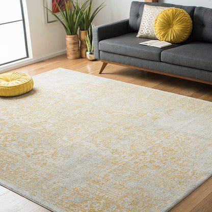 SAFAVIEH Evoke Area Rug 8x10 Large, Ivory & Taupe EVK256E