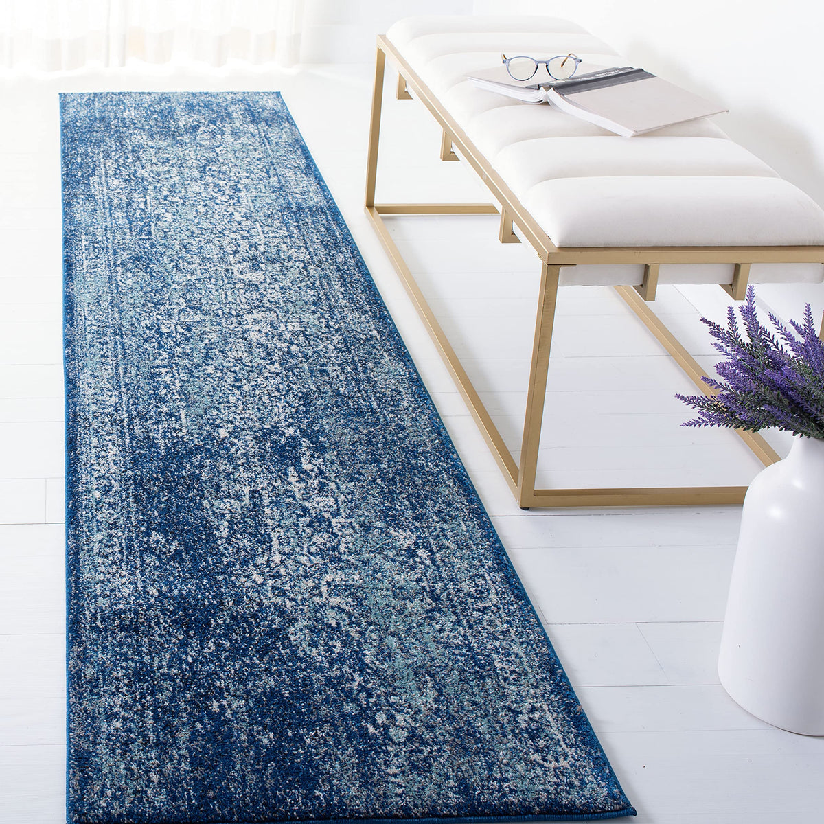 SAFAVIEH Evoke Area Rug 8x10 Large, Ivory & Taupe EVK256E