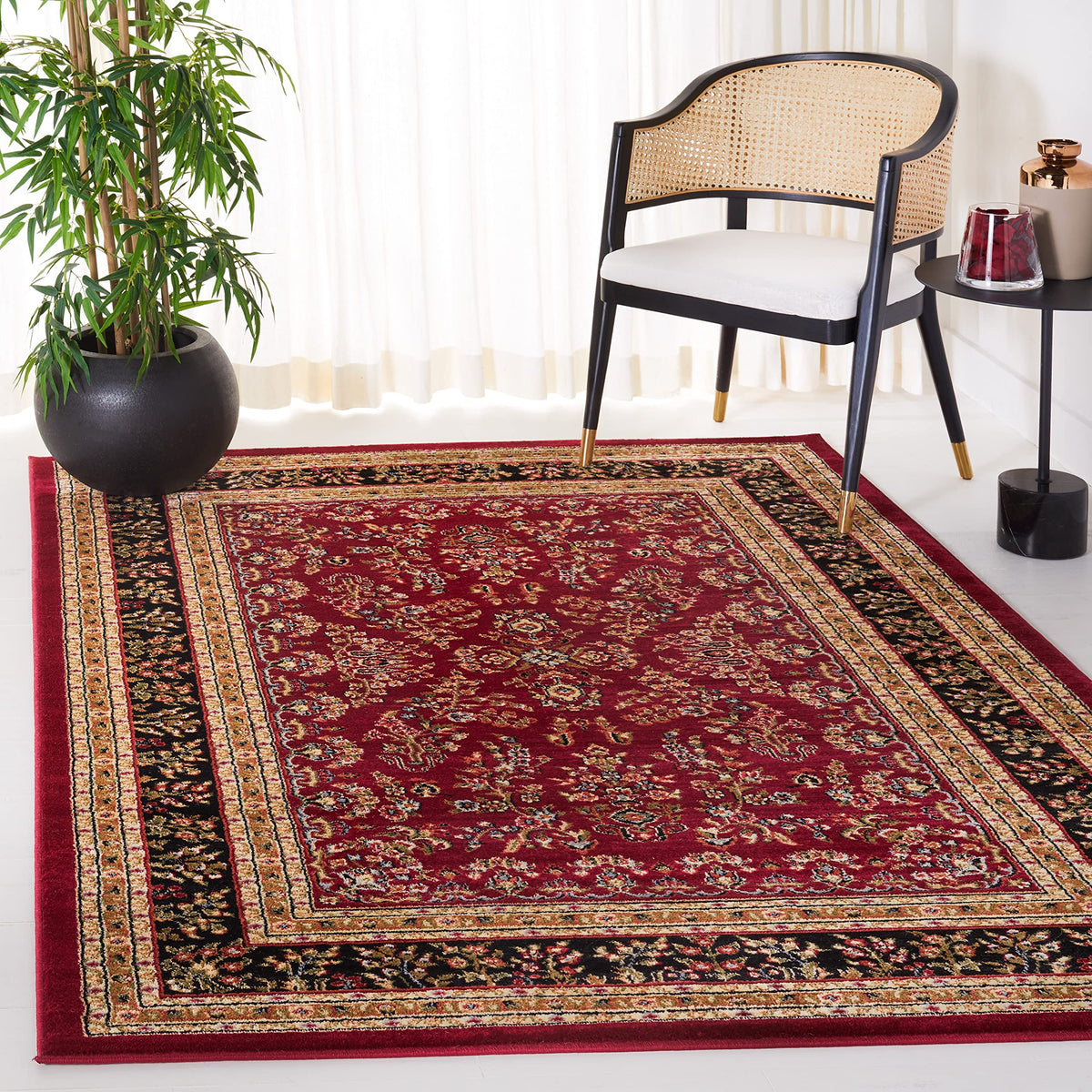 SAFAVIEH Lyndhurst Area Rug 9'x12', Traditional Red & Black LNH331B