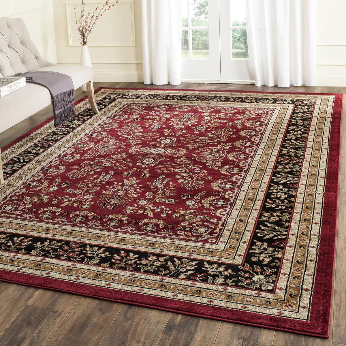 SAFAVIEH Lyndhurst Area Rug 9'x12', Traditional Red & Black LNH331B