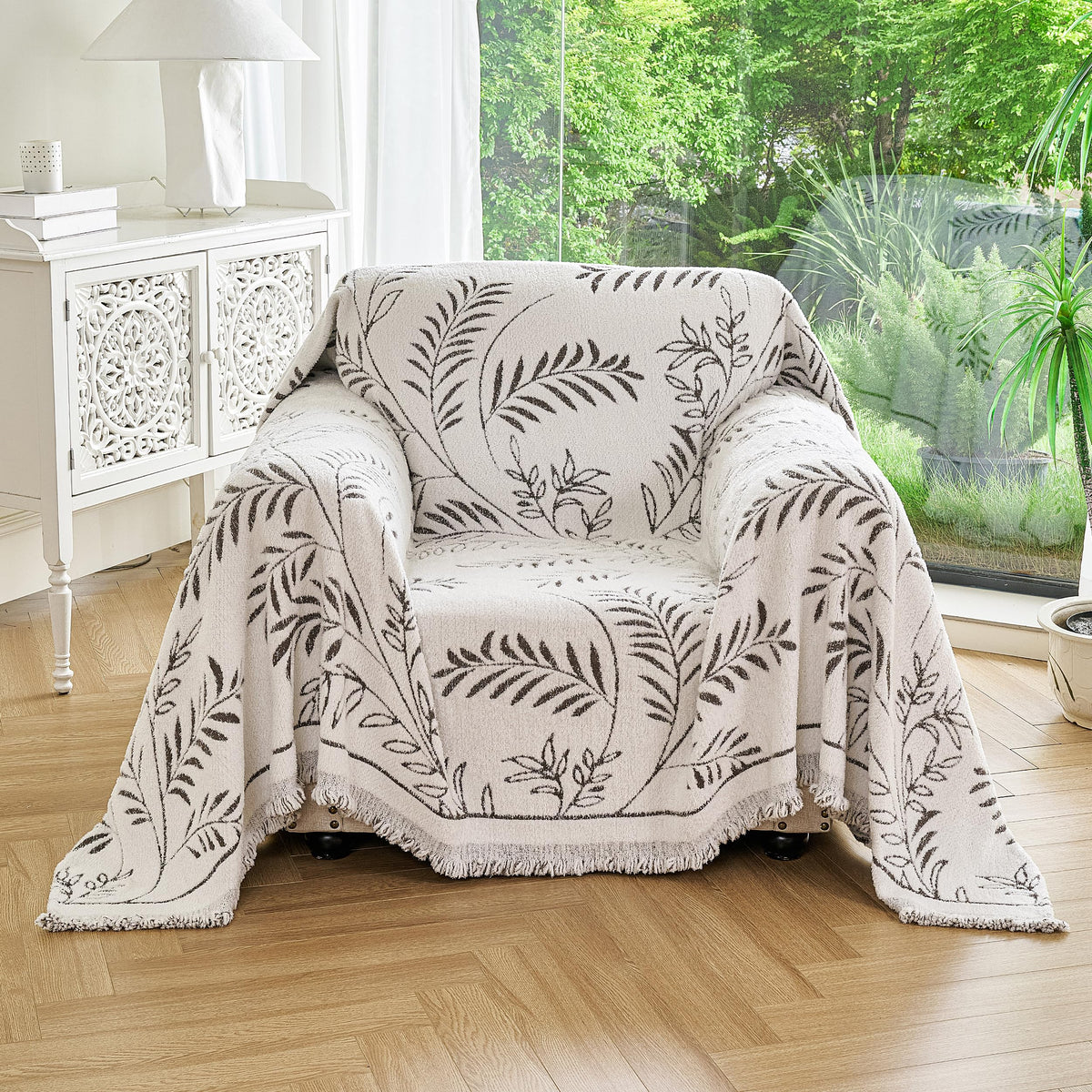 Couch Cover for Dogs Washable Sofa Cover, Sectional Couch Covers, Sofa Covers for 2 Cushion Couch, Non Slip Stripe Sofa Slipcovers Furniture Protector (Beige, 71x102)