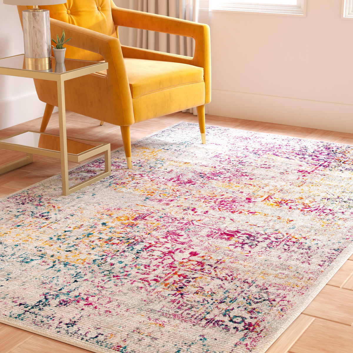 SAFAVIEH Evoke Area Rug 8x10 Large, Ivory & Taupe EVK256E